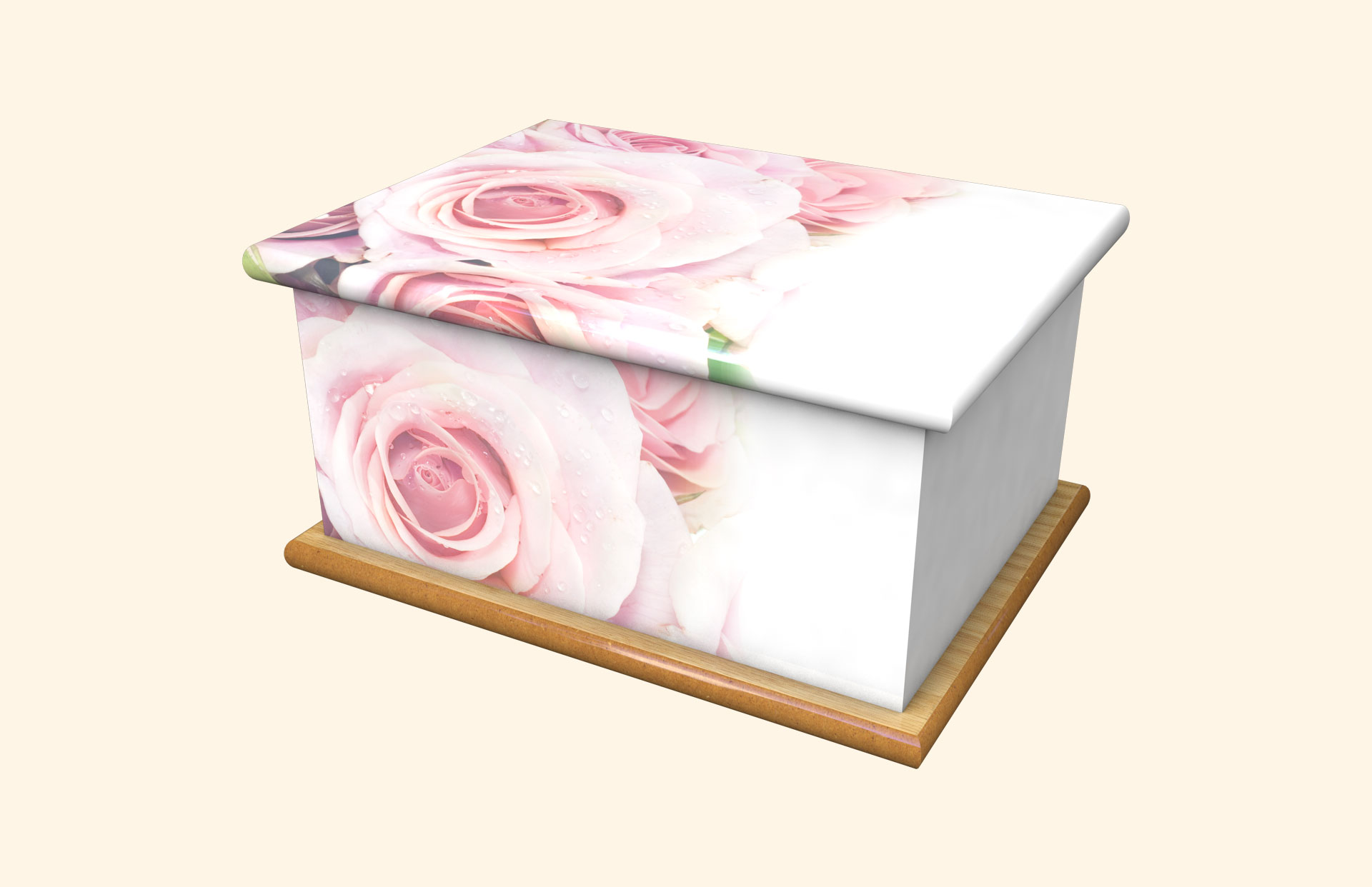 Blushing Rose adult ashes casket